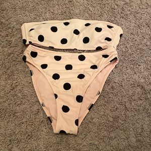 Xhilaration Cheeky, High-Cut, Strapless, Polka Dot Bikini Set